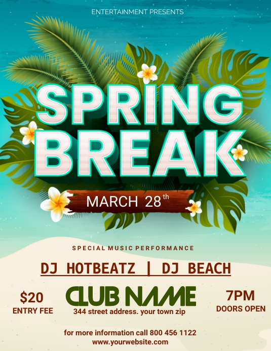 Spring Break Event Graphics SPRING BREAK Template | PosterMyWall