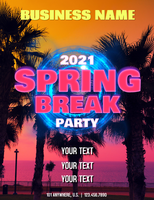 SPRING BREAK Template | PosterMyWall