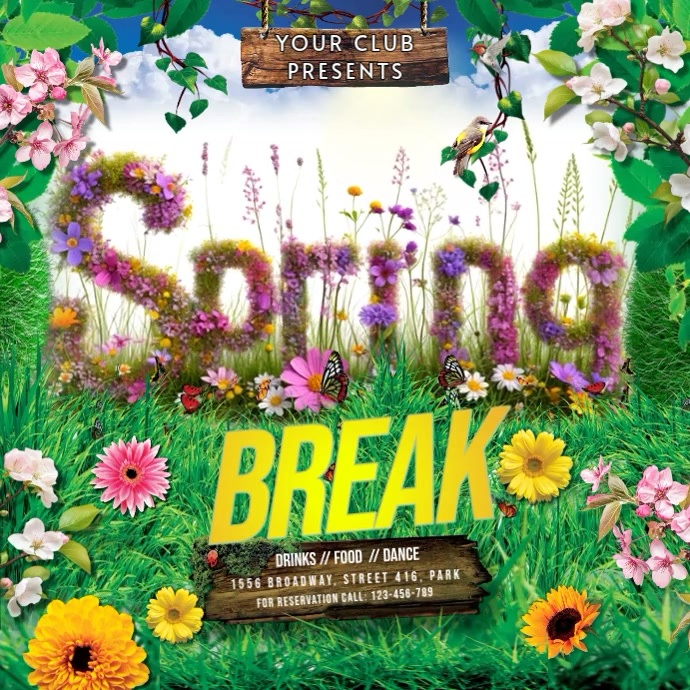 Spring Break Party Instagram Ad Template | PosterMyWall