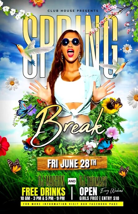 SPRING BREAK Template | PosterMyWall