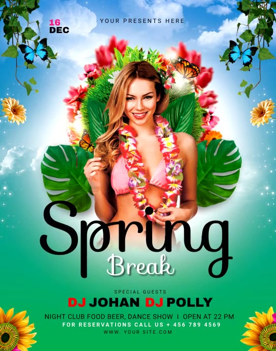 SPRING BREAK Poster/Wandzeitung template