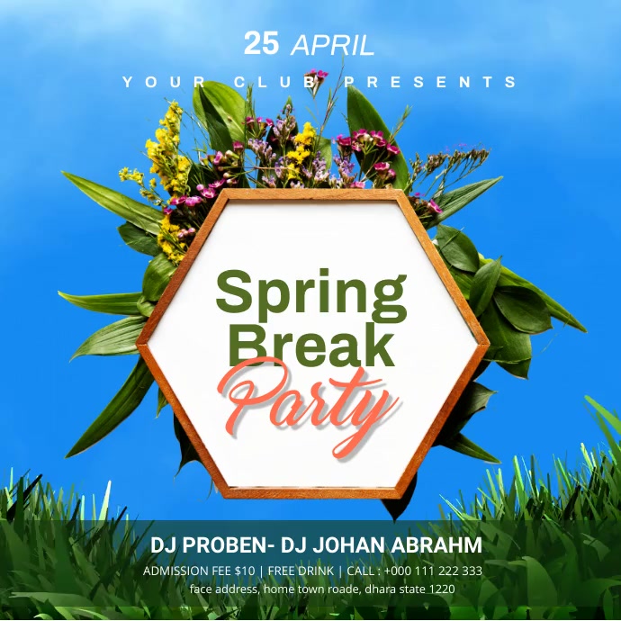 Spring Break Template | PosterMyWall