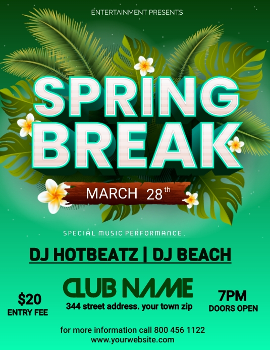 SPRING BREAK Template PosterMyWall