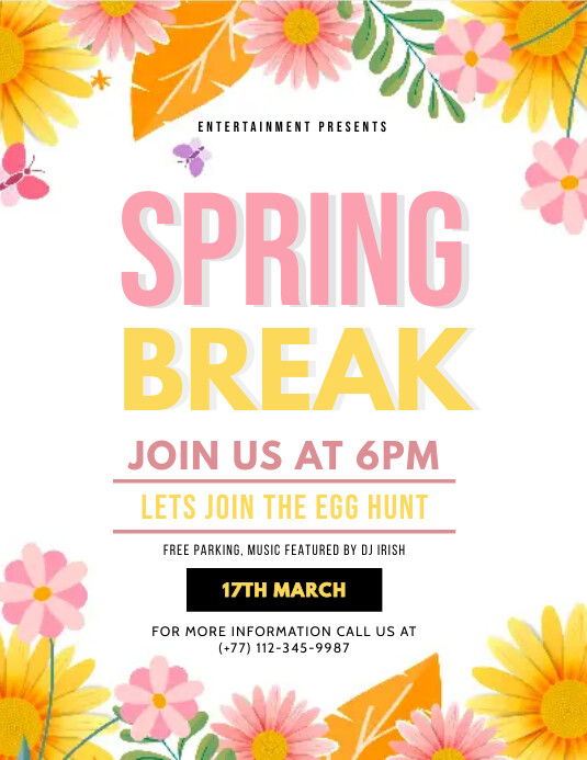 Spring Break Template PosterMyWall