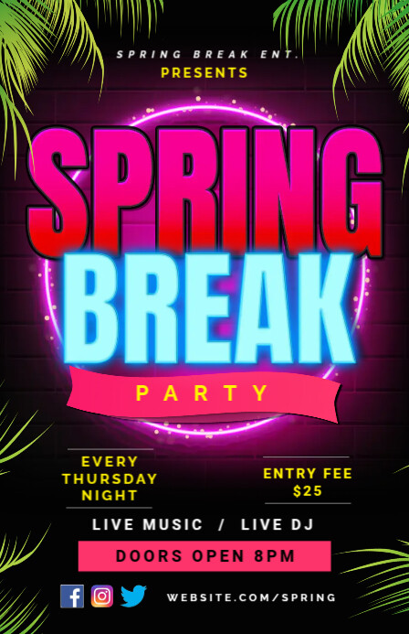 Spring Break Template | PosterMyWall