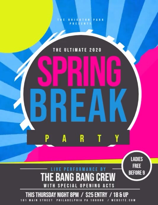 Spring Break Template | PosterMyWall