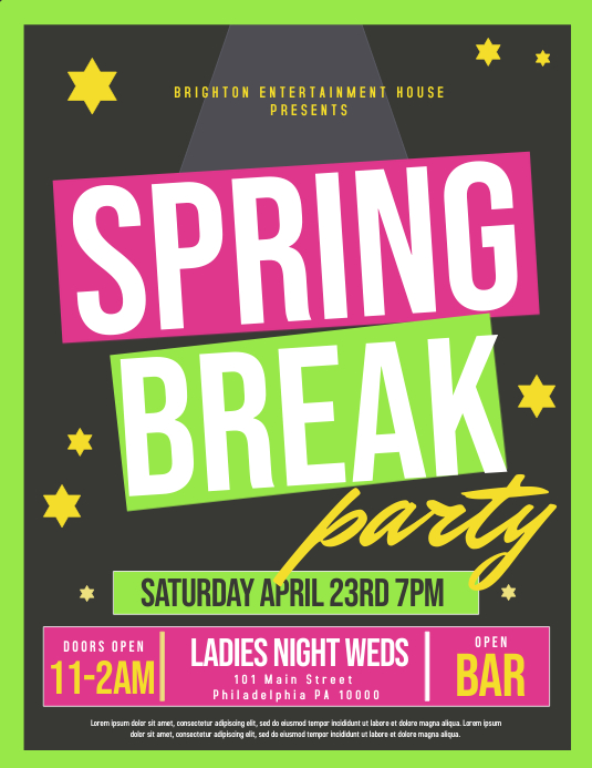 Spring Break Template | PosterMyWall