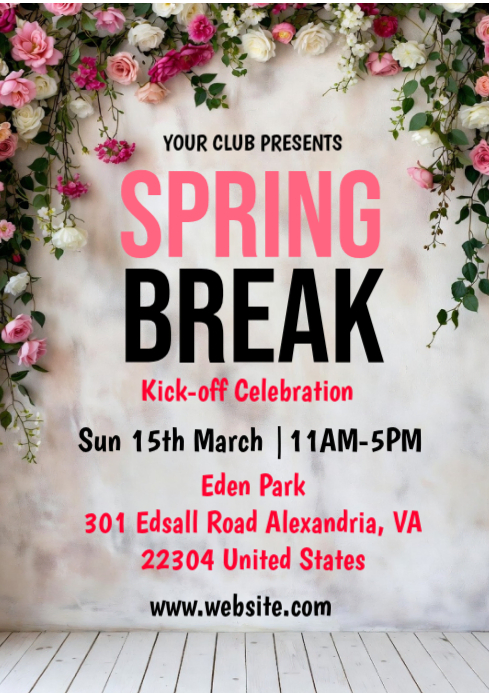 Price Break Events Design Spring Break Event Template | PosterMyWall