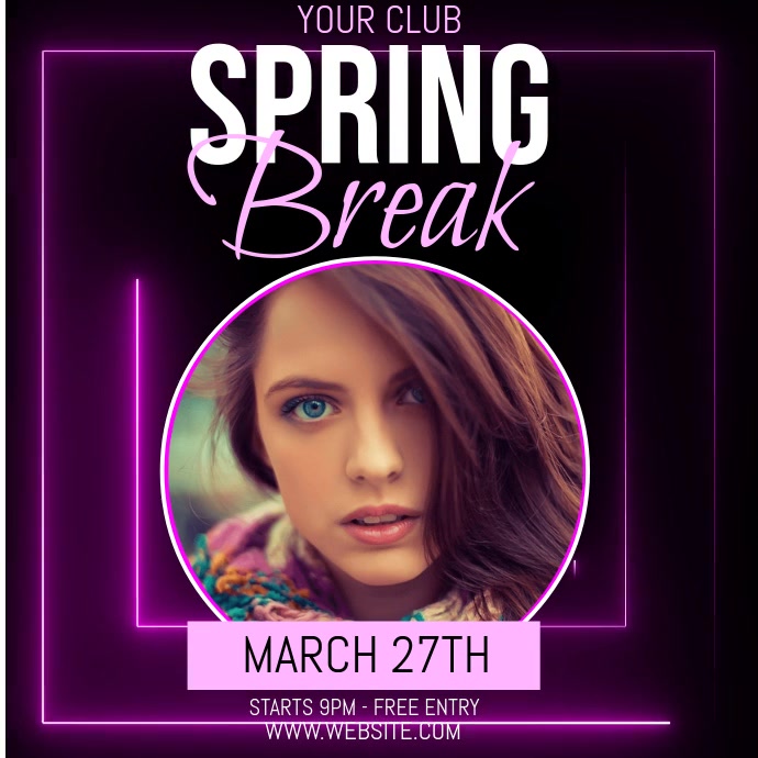 SPRING BREAK fest festival ad video digital Template | PosterMyWall