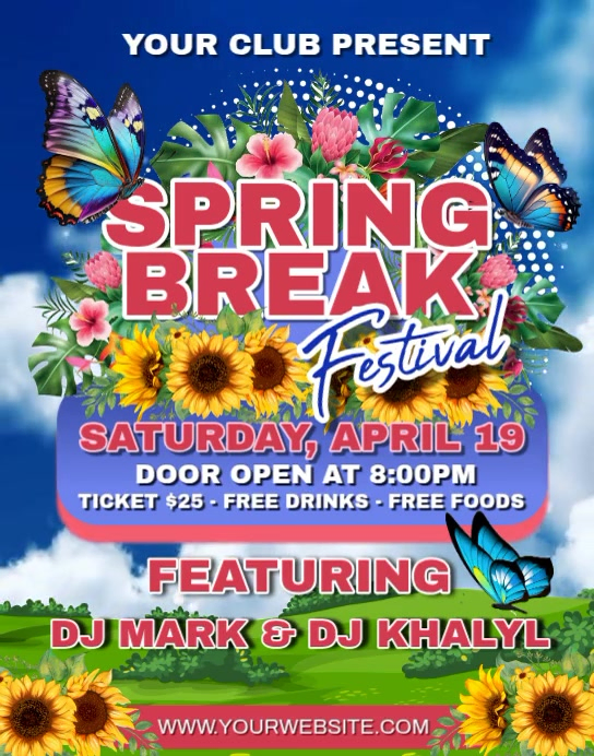 Spring Break Festival Template | PosterMyWall