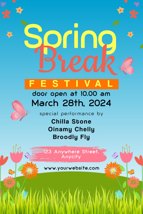 Sure Break Festable One Plantilla de Spring Break Festival | PosterMyWall