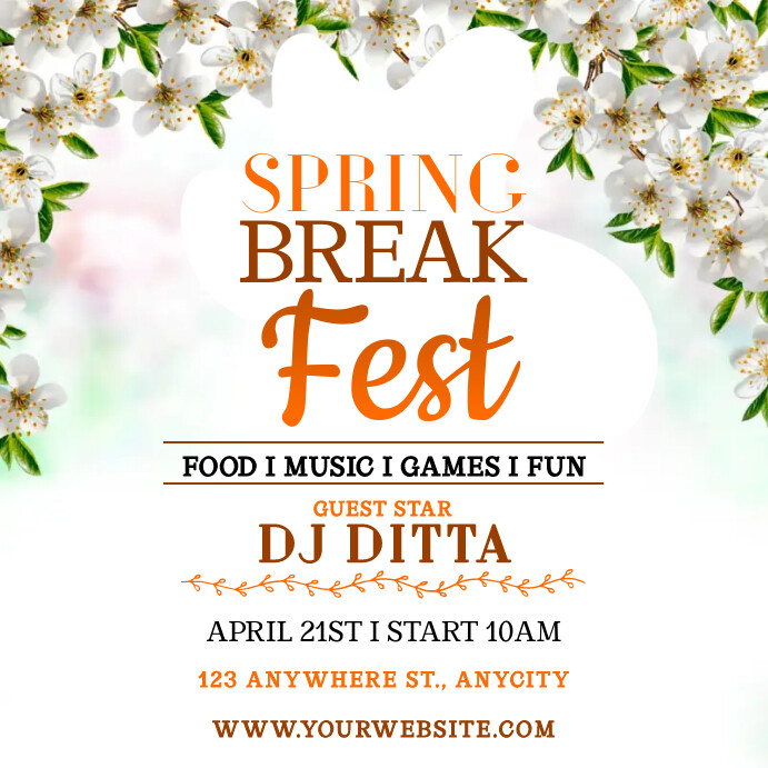 Spring Break Event Graphics Copy of Spring Break Festival | PosterMyWall