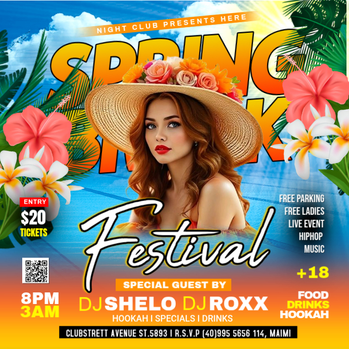 Spring Break Event Graphics Spring Break Festival Template | PosterMyWall