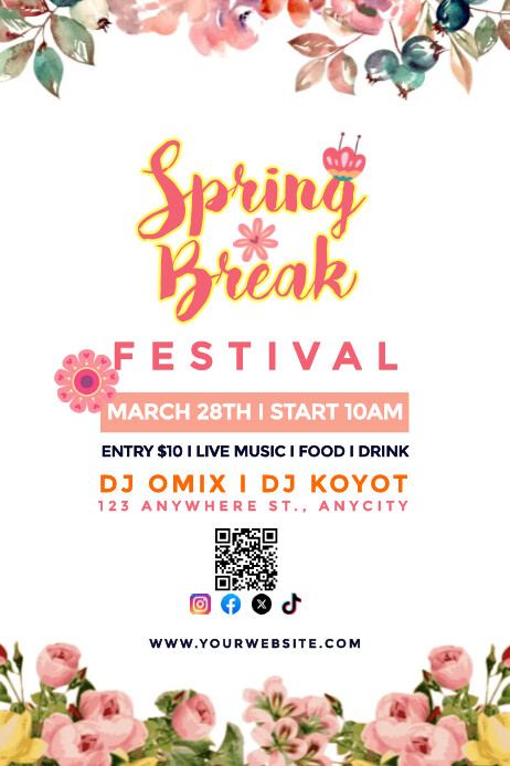 Spring Break Event Graphics Spring Break Festival Template | PosterMyWall