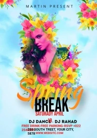 Spring Break Flyer Ads A4 template