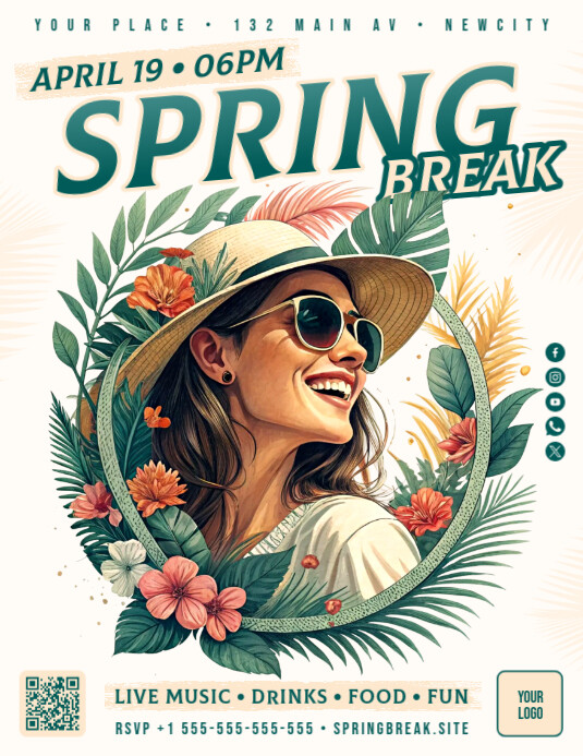 Spring Break Flyer Template | PosterMyWall