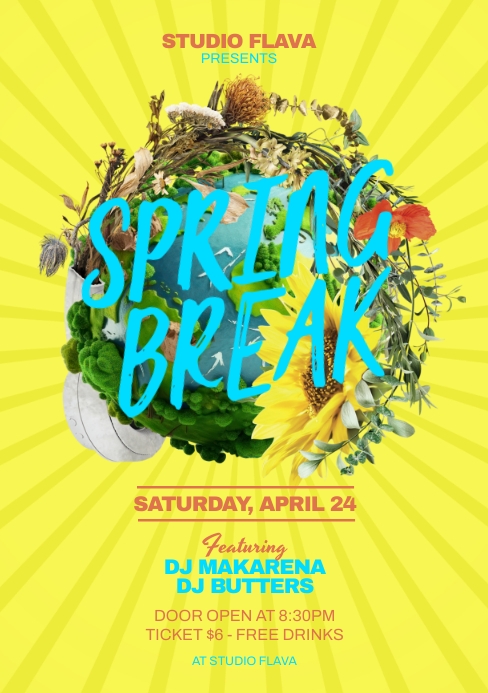 Spring Break Flyer Template | PosterMyWall