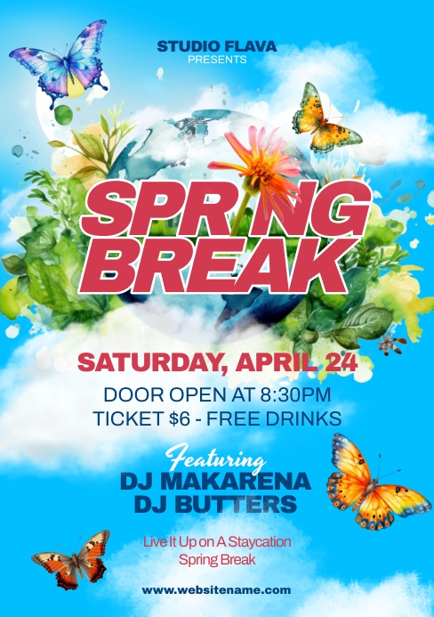 Spring Break Flyer Template | PosterMyWall