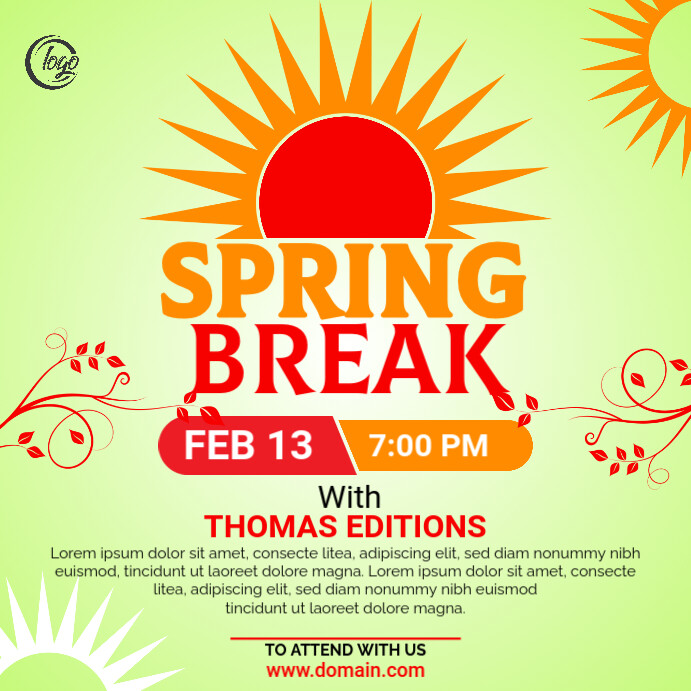 Spring Break Program Flyer Copy of Spring Break Flyer | PosterMyWall
