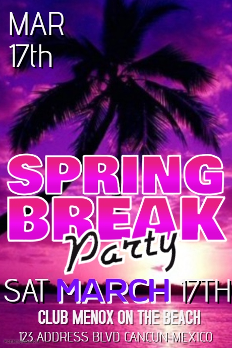 spring break poster templates postermywall band flyer template