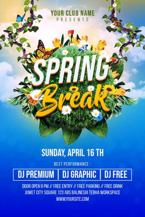 Spring Break Flyer Template | PosterMyWall