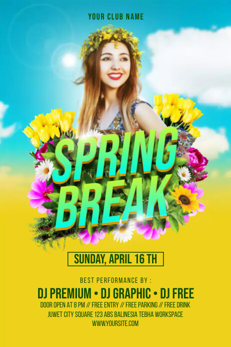 Spring Break Program Flyer Brochure de Modèle de Flyer de Vacances de Printemps | PosterMyWall