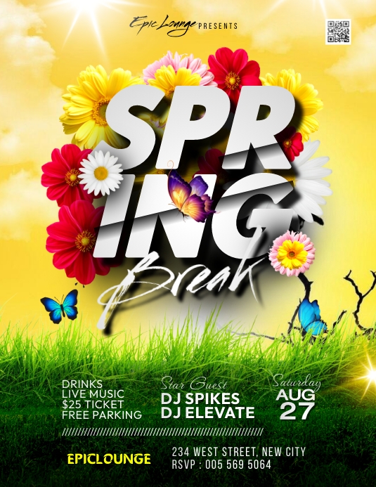 Spring Break flyer template | PosterMyWall