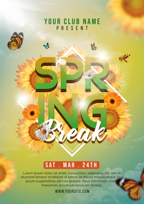 Spring Break Flyer Template | PosterMyWall
