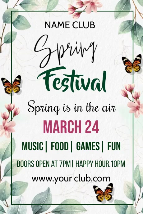 Spring break flyer template Affiche