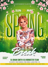 Spring Break Flyer Template Design A6