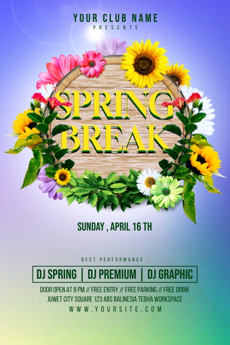 Spring Break Flyer Template | PosterMyWall