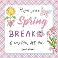 Spring Break Gift Tag Printable Wpis na Instagrama template