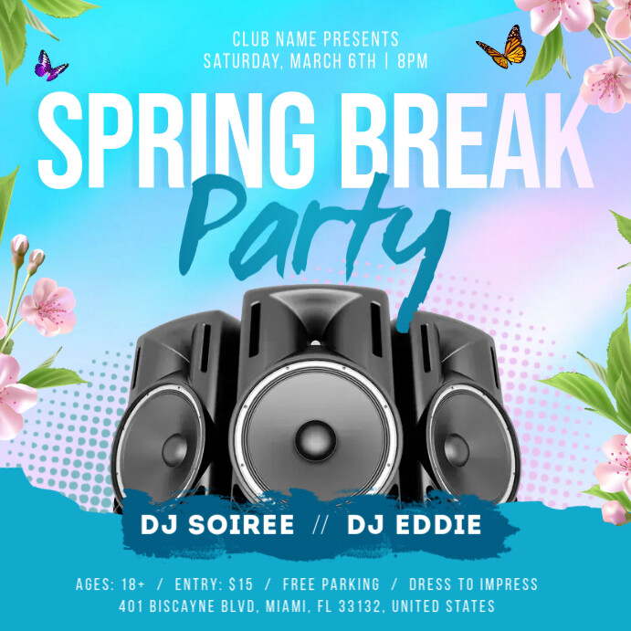 Spring Break Instagram Image Template | PosterMyWall Spring Break Instagram Image Template | PosterMyWall
