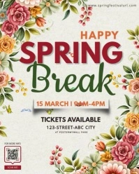 Spring Break, spring market,spring festival Instagram Portrait template