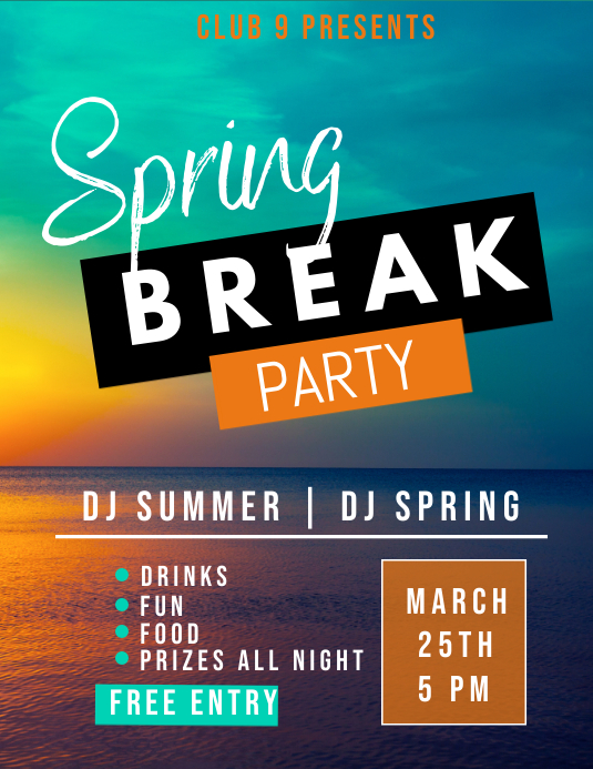 spring break instagram post Template | PosterMyWall