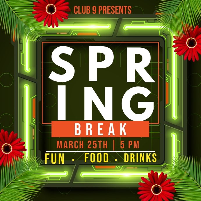 Spring break instagram post Template | PosterMyWall