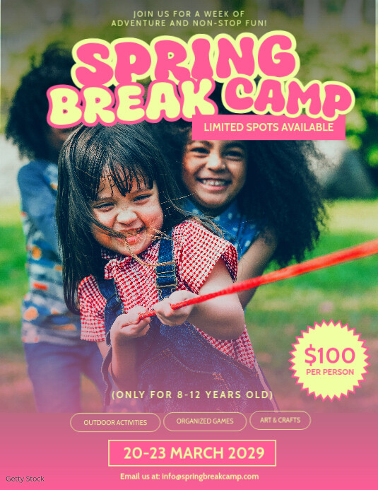Spring Break Kids Camp Flyer templaat | PosterMyWall