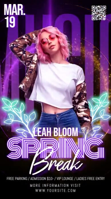 Spring Break Neon Template | PosterMyWall