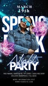 Spring Break Night Party Instagram Story template