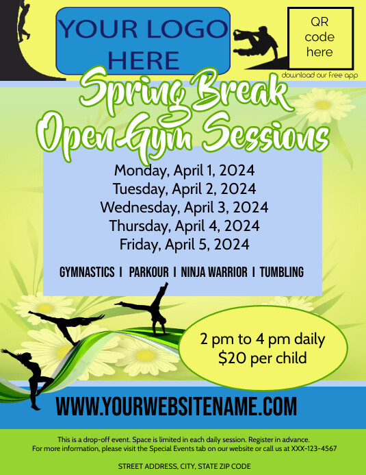 Spring Break Open Gym Template | PosterMyWall
