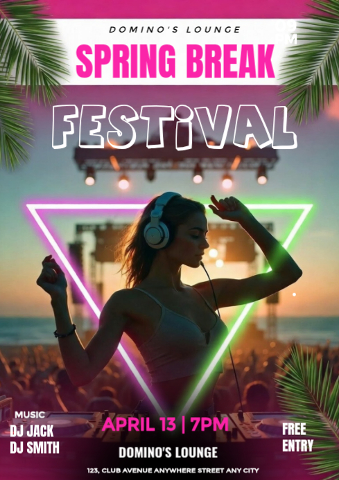 Spring Break Party A3 Template | PosterMyWall