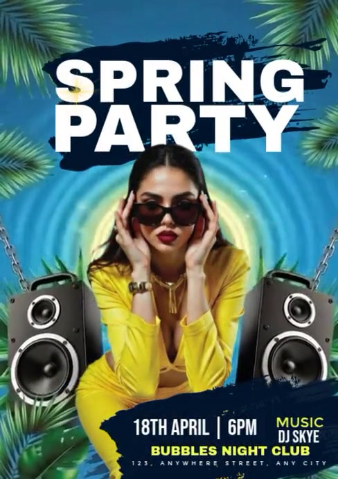 Spring Break Party A3 Template | PosterMyWall