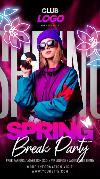 Spring Break Party Ads Template | PosterMyWall