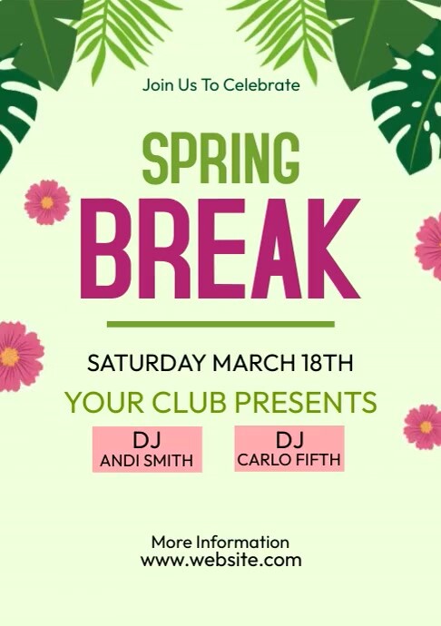Spring Break Party Ads Template | PosterMyWall