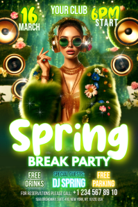 Spring Break Party Banner template