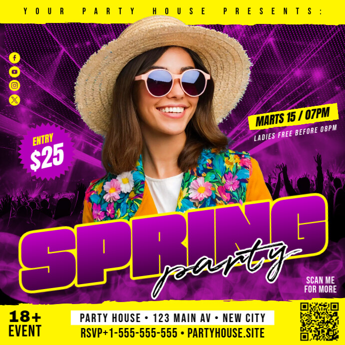 Spring Break Baner Copy of Spring Break Party Banner | PosterMyWall