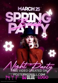 Spring Break Party A4 template