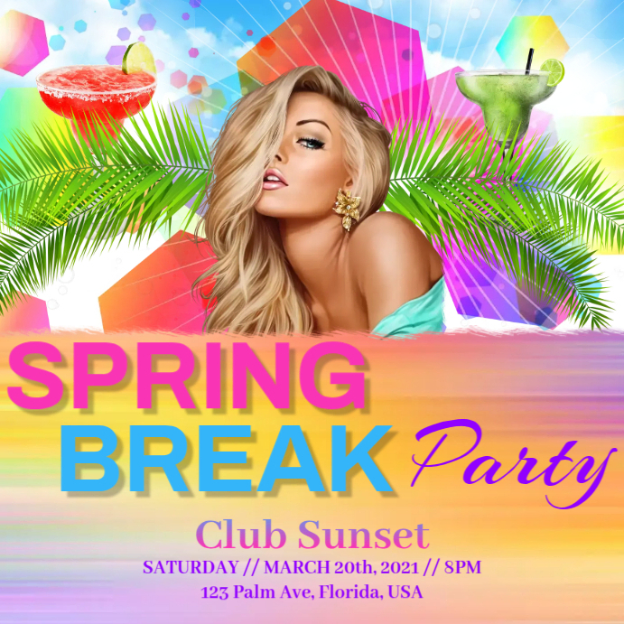 Spring Break Event Graphics Spring Break Party Template | PosterMyWall