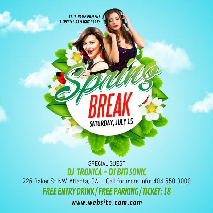 Spring Break Patrites Copy of Spring Break Party | PosterMyWall