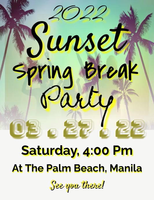 Spring Break Party Template | PosterMyWall